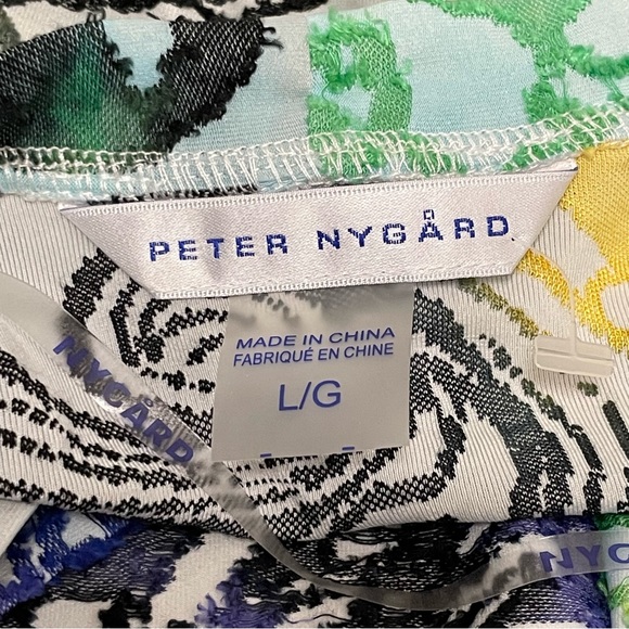 Peter Nygard Tie-Dye Jacquard Open Front Duster Cardigan | Resort Wear Sz L - Picture 7 of 7